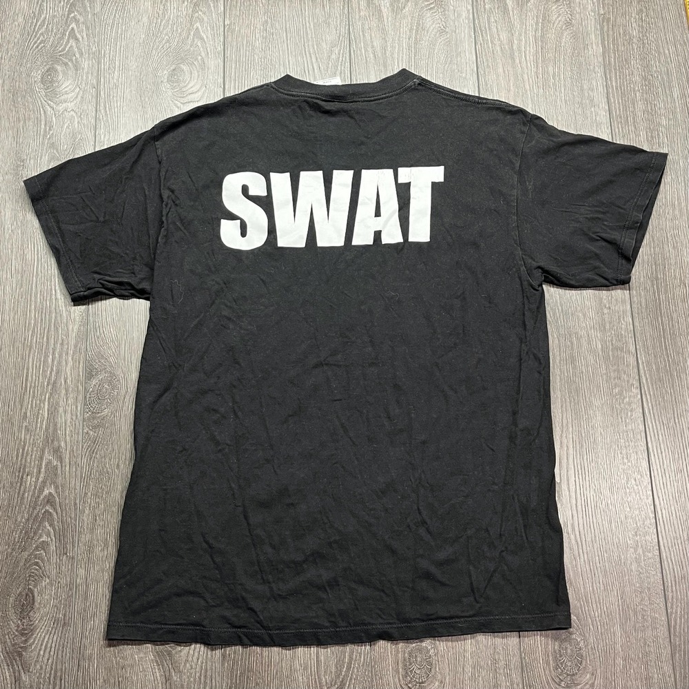 Vintage Swat 1990s Black T Shirt XL Extra Large Police Military Soft